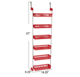 Household Essentials 6-Tier Basket Over-The-Door Organizer, Red