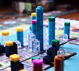 Rolling Heights - Alderac Entertainment Group, Construction City Building Board Game Set in The 1920's, Roll Your Meeples - Build The City, Ages 14+, 2-4 Players, 60+ Minutes