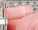 Elegant Comfort Luxurious 1500 Premium Hotel Quality Microfiber Three Line Embroidered Softest 4-Piece Bed Sheet Set, Wrinkle and Fade Resistant, Full, Dusty Rose