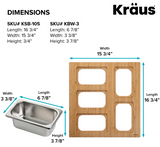 Kraus KSC-1005BB Kore Bamboo Serving Bowl Workstation Sink, 5 Rectangle