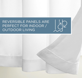 Exclusive Home Cabana Solid Indoor/Outdoor Light Filtering Grommet Top Curtain Panel, 54"x84", Winter White, Set of 2