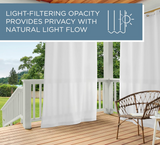 Exclusive Home Cabana Solid Indoor/Outdoor Light Filtering Grommet Top Curtain Panel, 54"x84", Winter White, Set of 2