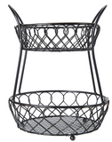 Gourmet Basics by Mikasa Loop and Lattice Wire Basket, Antique Black