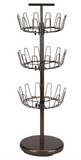 Household Essentials 2138 Three-Tier Adjustable Revolving Shoe Rack | Bronze