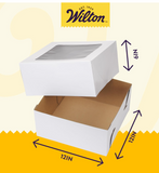 Wilton 12-Inch Cake Boxes with Windows for 10-Inch Cakes, White, Sturdy Cardboard, 6-Count