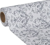 DUCK 286282 Smooth Top Easy Liner Shelf Liner, Under Cabinet Multipack, 6-Rolls, Each 20" Width, 6' Length, Grey Damask