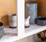 DUCK 286282 Smooth Top Easy Liner Shelf Liner, Under Cabinet Multipack, 6-Rolls, Each 20" Width, 6' Length, Grey Damask