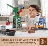 Thomas & Friends Fisher-Price Wooden Railway Brendam Docks Wood playset for Kids 3 Years and up, Multicolor (HBJ83)