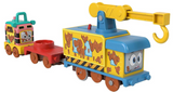 Thomas & Friends Motorized Toy Set Muddy Fix ‘em Up Friends Carly the Crane & Sandy the Rail Speeder for Preschool Pretend Play Kids Ages 3+ Years