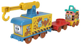 Thomas & Friends Motorized Toy Set Muddy Fix ‘em Up Friends Carly the Crane & Sandy the Rail Speeder for Preschool Pretend Play Kids Ages 3+ Years