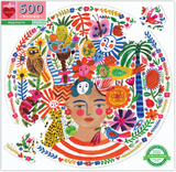 eeBoo Piece and Love Positivity 500 Piece Round Circle Jigsaw Puzzle