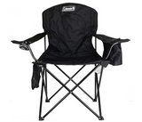 Coleman Portable Camping Chair with 4-Can Cooler, Fully Cushioned Seat and Back with Side Pocket and Cup Holder, Carry Bag Included, Collapsible Chair for Camping, Tailgates, Beach, and Sports