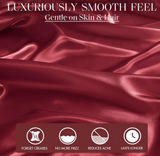 Roll over image to zoom in Madison Park Essentials Satin Sheet Set Luxury and Silky with Natural Sheen, Elastic 14" Pocket fits up to 16" Mattress, All Around Elastic - Year-Round Bedding, Full, Red, 6 Piece