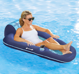 Aqua Luxury Water Pool Lounge – Extra Large – Inflatable Pool Floats for Adults with Headrest, Backrest, Footrest & Cupholder – Multiple Colors/Styles