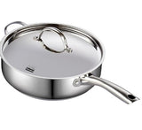 Cooks Standard Classic Stainless Steel Deep Lid Saute Pan, Silver, 5 Quart