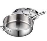 Cooks Standard Classic Stainless Steel Deep Lid Saute Pan, Silver, 5 Quart