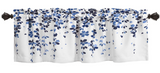 Lush Decor Weeping Flowers Navy and Blue Valance Curtain for Windows, 18" x 52", Navy & Blue