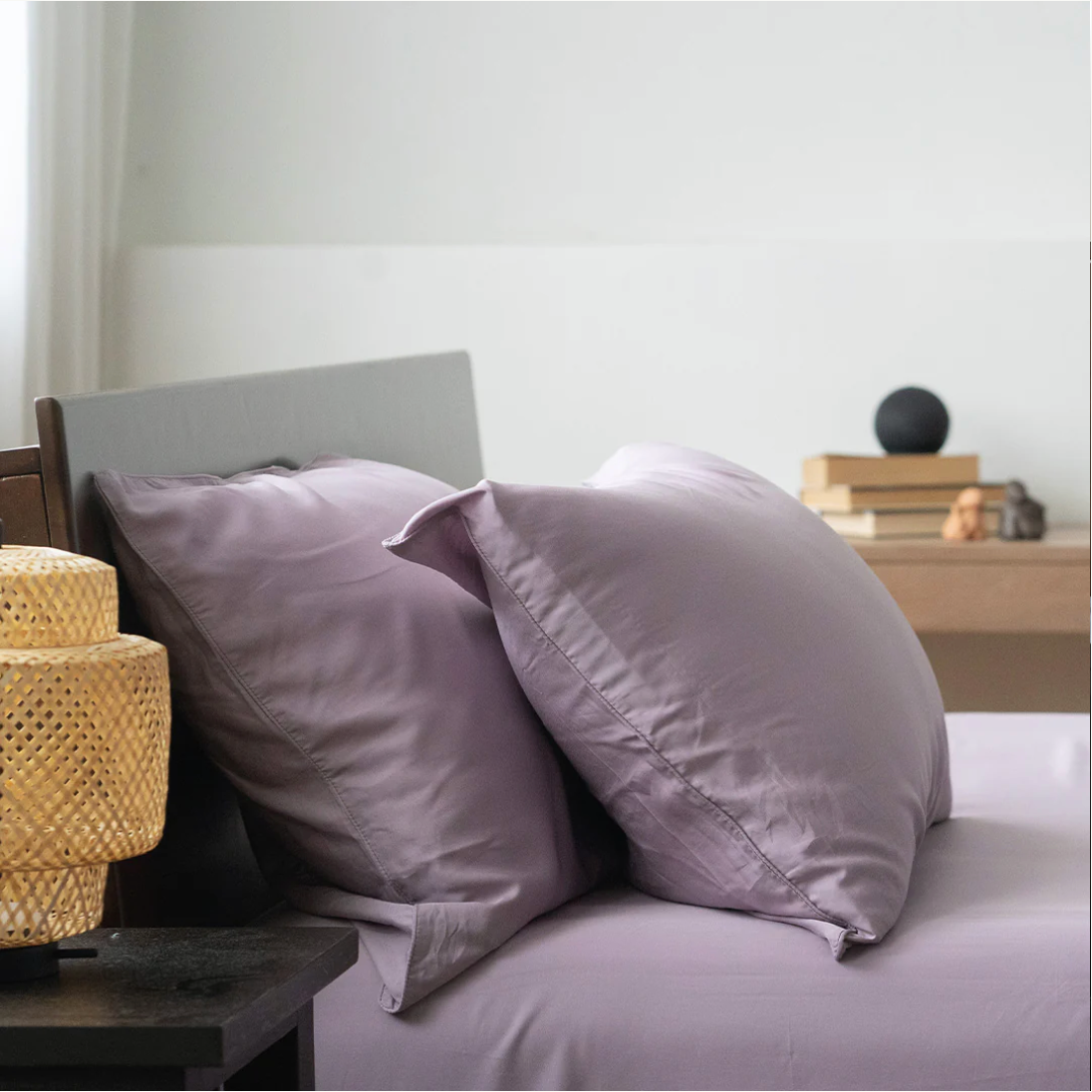 Weavve Home Lyocell Fitted Sheet Set Super Single Size Lilac Mauve Main image