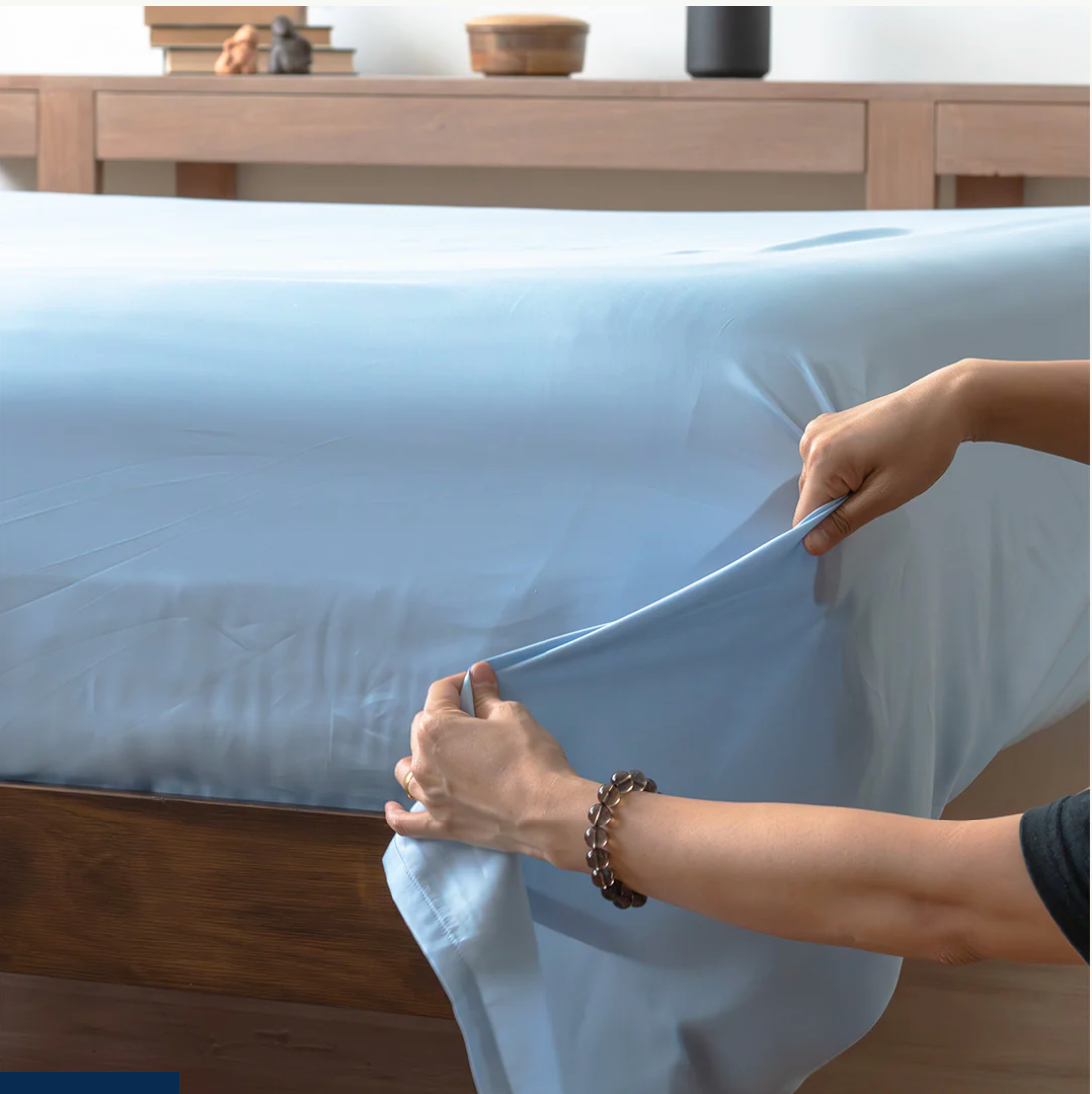 Weavve Home Lyocell Flat Sheet Queen Size Sky Blue Main image