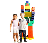 Kids Adventure 133pc Jumbo Blocks Grand Deluxe Variety Pack for Kids - 42pcs Large 8"x4" and 92pcs 4" x 4" Small Colored Blocks for Toddlers -133 Piece Value Pack - Made in The USA -Boys & Girls by