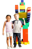 Kids Adventure 133pc Jumbo Blocks Grand Deluxe Variety Pack for Kids - 42pcs Large 8"x4" and 92pcs 4" x 4" Small Colored Blocks for Toddlers -133 Piece Value Pack - Made in The USA -Boys & Girls by