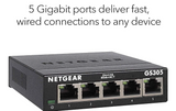 NETGEAR GS305-300UKS 5-Port Gigabit Ethernet Unmanaged Switch