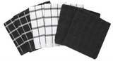 Ritz Premium Dish Cloths Highly Absorbent, Super Soft, Long-Lasting, 100% Cotton Terry Dish Towels, Drying Kitchen Cleaning Cloths, Hand Towels, Tea Towels, 6-Pack, 12"x12", Black