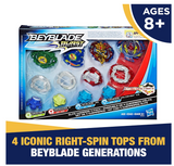 TAKARA TOMY Beyblade Burst Evolution Elite Warrior 4-Pack - 4 Iconic Right-Spin Battling Tops, Game ((Amazon Exclusive)