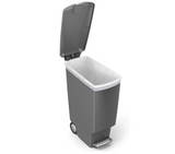 simplehuman Slim Plastic Step Trash Can, Grey Plastic, 40 L / 10.6 Gal