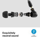 Sennheiser IE 200 in-Ear Audiophile Headphones - TrueResponse Transducers for Neutral Sound, Impactful Bass, Detachable Braided Cable with Flexible Ear Hooks - Black