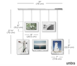 Umbra Exhibit Picture Frame Gallery Set Adjustable Collage Display for 5 Photos, Prints, Artwork & More (Holds Two 4 x 6 inch and Three 5 x 7 inch Images), normal, Chrome