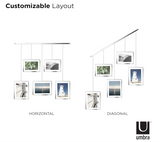 Umbra Exhibit Picture Frame Gallery Set Adjustable Collage Display for 5 Photos, Prints, Artwork & More (Holds Two 4 x 6 inch and Three 5 x 7 inch Images), normal, Chrome