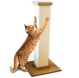 SmartCat Ultimate Scratching Post – Beige, Large 32 Inch Tower - Sisal Fiber, Simple Design - For All Cats