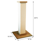 SmartCat Ultimate Scratching Post – Beige, Large 32 Inch Tower - Sisal Fiber, Simple Design - For All Cats