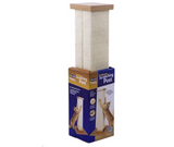 SmartCat Ultimate Scratching Post – Beige, Large 32 Inch Tower - Sisal Fiber, Simple Design - For All Cats