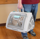 SportPet Designs Sport Pet Foldable Travel Cat Carrier with A Waterproof Bed - Front Door Plastic Collapsible Carrier, Gray
