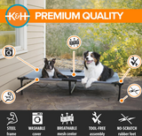 K&H Pet Products Cot Bed for Large Dogs - Elevated Outdoor, Raised Hammock Cooling Bed - Washable, Portable - Heavy Duty Durable Metal Frame, X-Large, Gray/Black Mesh