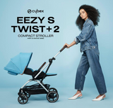 CYBEX Eezy S Twist +2 V2 Baby Stroller with 360° Rotating Seat for Infants 6 Months and Up - Compatible with CYBEX Car Seats Ocean Blue