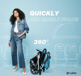 CYBEX Eezy S Twist +2 V2 Baby Stroller with 360° Rotating Seat for Infants 6 Months and Up - Compatible with CYBEX Car Seats Ocean Blue
