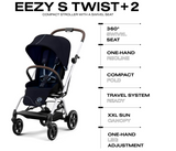 CYBEX Eezy S Twist +2 V2 Baby Stroller with 360° Rotating Seat for Infants 6 Months and Up - Compatible with CYBEX Car Seats Ocean Blue