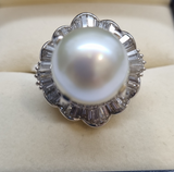 South Sea Pearl Diamond Ring