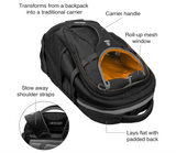 Kurgo G-Train - Dog Carrier Backpack for Small Pets - Cat & Dog Backpack for Hiking, Camping or Travel - Chest Straps & Hip Belt - Reflective - Two Water Bottle Sleeves - Waterproof Bottom (Black)