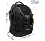 Kurgo G-Train - Dog Carrier Backpack for Small Pets - Cat & Dog Backpack for Hiking, Camping or Travel - Chest Straps & Hip Belt - Reflective - Two Water Bottle Sleeves - Waterproof Bottom (Black)