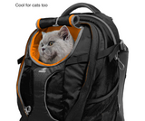 Kurgo G-Train - Dog Carrier Backpack for Small Pets - Cat & Dog Backpack for Hiking, Camping or Travel - Chest Straps & Hip Belt - Reflective - Two Water Bottle Sleeves - Waterproof Bottom (Black)