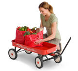 Roadmaster R6221T Kids and Toddler Classic 34-Inch Steel Pull Wagon, 8-inch Wheels, Red/Black