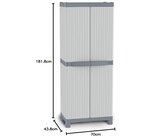 Terry 1002566 WaveBase 2700 Outdoor/Indoor Cabinet/Cupboard (Two Door Storage Cabinet with 4 Adjustable Shelves Grey