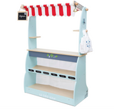 Le Toy Van - Honeybake Reversible Educational Pretend Wooden Grocery Store and Cafe Stand | Educational Role Play Kids Toy Set | Cafe or Supermarket Pretend Play Shop