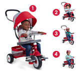 Radio Flyer 4-in-1 Stroll 'N Trike, Toddler Trike, Red Tricycle for Ages 1-5, Toddler Bike