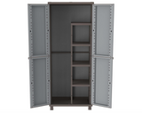 Terry 1002716 J-WOOD Outdoor/Indoor Cabinet/Cupboard (Two Door Storage Cabinet with 4 Shelving Units),Grey