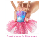 Barbie Doll Magical Ballerina Doll Blonde Hair Light-Up Feature Tiara and Pink Tutu Ballet Dancing Poseable Kids Toys